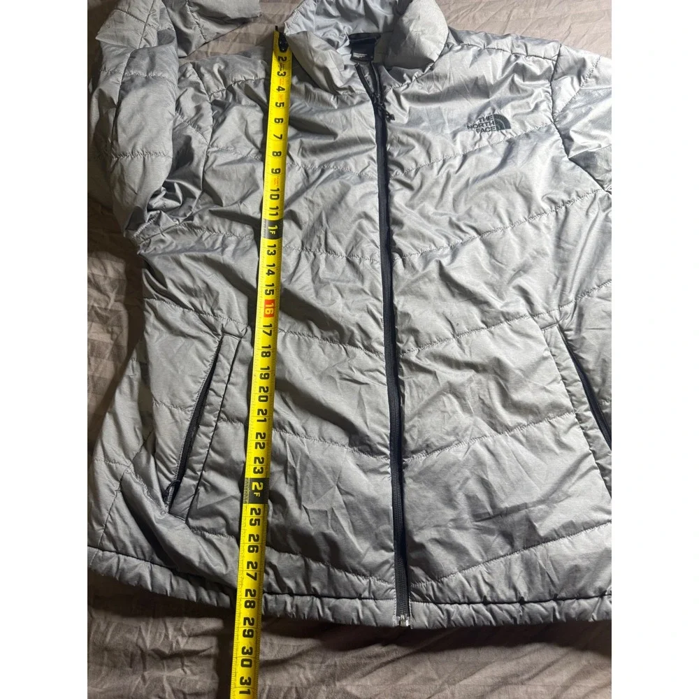 The North Face‎ Mens XL Silver Grey Quilted Puffer Jacket Full Zip Insulated